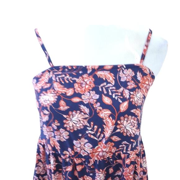 Old Navy Floral Sun Dress XS Navy Blue, Orange Casual Beach Dress - Picture 3 of 3